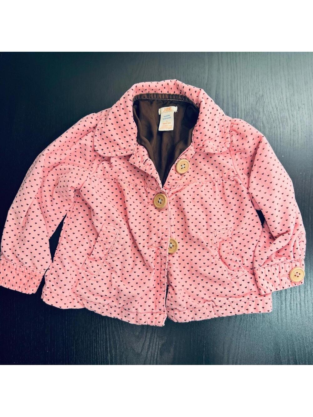 Joe Fresh Pink and Brown Coat with Notched Lapel